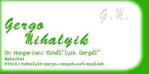 gergo mihalyik business card